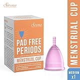 Sirona Reusable Menstrual Cup for Women Pad Free Periods with No Rashes, Leakage or Odour - Medium