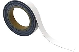 BEAVERSWOOD 10m Magnetic Easy Wipe Racking Strip Tape, Mark With Dry Wipe Pens, Easily Cut To Size, White, 30mm Width Roll