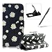 Produktbild Samsung Galaxy S5/S5 Neo Handyhülle Brieftasche Lederhülle Case,Bookstyle Magnet PU Leder Standfunktion Kompletter Schutz Kartenfach Wallet Cover für Samsung Galaxy S5/S5 Neo,Herzzer Mode Gute Qualität [Gänseblümchen Muster] Schutztasche Schutzhülle Handyschale Hülle Flip Case Cover für Samsung Galaxy S5/S5 Neo + 1 x Frei Schwarz Handy Halterung Ständer + 1 x Frei Schwarz Touch Pen Stift Stylus