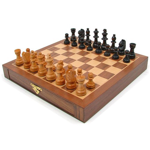 Trademark Games Inlaid Walnut-Style Magnetized Wood Chess Set with Staunton Wood Chessmen