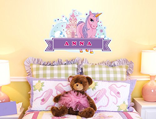 I-love-Wandtattoo ILWT-20-016 Kinderzimmer „Türaufkleber Feen und Einhörner“ mit Name für Mädchen - 2