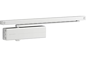 YALE TESA DC135 DC135-D9016 cierrapuertas, EN 3, brazo deslizante, para puertas cortafuegos, acabado Blanco RAL 9016, control de cierre regulable, control de cierre estable en interiores, uso interior