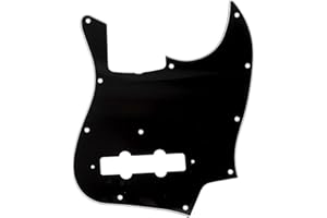 Musiclily Pro 11 Fori Battipenna J Basso Pickguard per or JPN Fender Japan Jazz Bass 4 Corde, 3 strati Nero