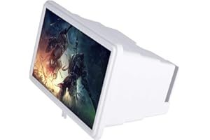 GOSHYDA 12-calowa lupa do ekranu telefonu, 3-krotne powiększenie 3D Film Smartphone Uchwyt wzmacniacza ekranu Powiększenie optyczne Telefon komórkowy Lupa wideo (biała)