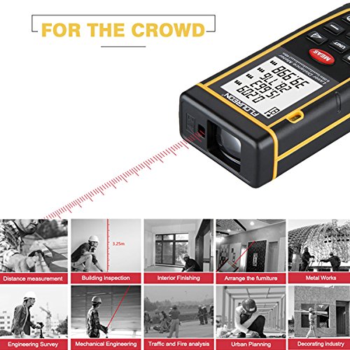 FLOUREON laser Entfernungsmesser Distanzmessgerät distanz messgerät 0,05-40 m Messbereich +/- 2mm Messgenauigkeit digitaler entfernungsmesser Laser Distanzmessgerät - 6