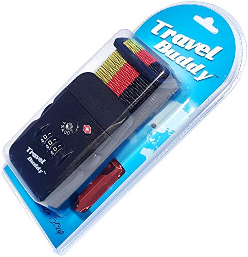 Travel Buddy - Correa para equipaje Multicolor Yellow Red Black TSA STRAP