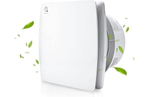 WINGFLY 100 mm Ventilador Extractor de Baño Aire con Sensor y Temporizador de válvula antirretorno, Tiempo de ajustable, 95 m³/h, 12 vatios / 34 dB para aseo, cocina (Sensor de humedad y temporizador)