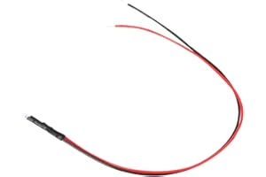 FAFEICY 10 szt. Czerwona Dioda Elektroluminescencyjna 3mm 12V 0,06W Przewodowa Dioda LED 20cm Do Samochodu Zabawek Czerwony