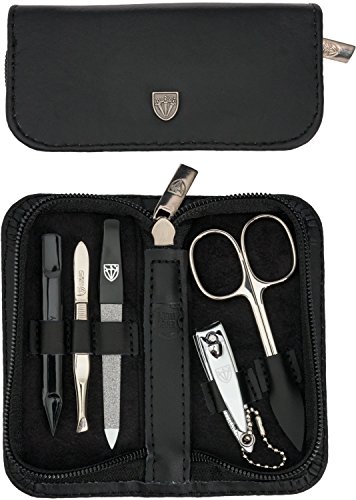Drei Schwerter | Exklusives 5-teiliges Maniküre – Pediküre – Nagelpflege-Set / Etui | Qualität – Made in Solingen | ECHT LEDER | VERSCHIEDENE FARBEN (000132) - 2