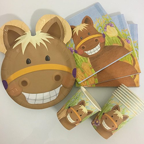 8 Teller * SÜSSES PONY * für Kindergeburtstag oder Mottoparty // Plates Pappteller Partyteller Pferde Horse - 3