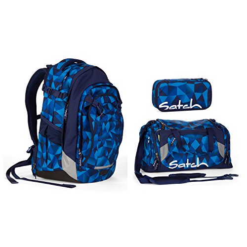 Preisvergleich Produktbild Satch MATCH by Ergobag - 3tlg. Set Schulrucksack - Blue Crush