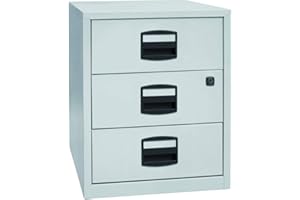Bisley Home Personal Rollcontainer PFA: mit 3 Schublade/Bürocontainer/Rollwagen Gebrauch für Schreibtisch, Akten, Dokumente, Schreibwaren Maße: 40 x 41.3 x 52.8 cm