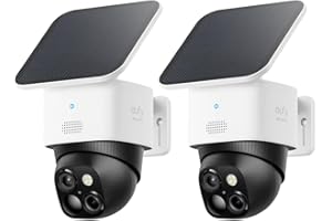 eufy Security SoloCam S340 (2-Cam), Dual Cameras, Solar Powered, Home Security Camera Outdoor Wireless, 3K, 360° Surveillance, No Blind Spots, 2.4 GHz Wi-Fi, No Monthly Fee
