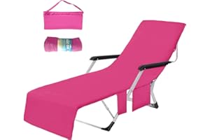 QDRECLOD XXL Mikrofaser Schonbezug für Gartenliege Strandhandtuch Liegenbezug Strandtuch 75 * 210CM, Schnelltrocknend/Mehrere Taschen/Leicht Liegestuhl Handtuch Sonnenliege Auflage, Strandliegenauflage