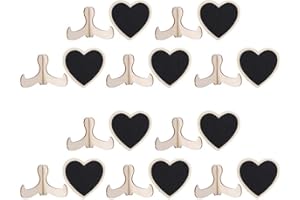 Fdit 10Pc Lavagna a Forma di Cuore Art Craft Display Bacheca Biglietti segnaposti Festa Bella Decorazione Ornamento con Accessori