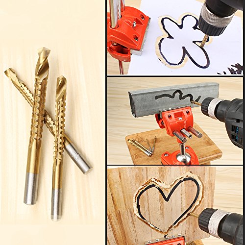 JTENG 6tlg HSS Holzbearbeitung Schneiden Cutter Lochsäge Holz Metall Titanbeschichtetes Mini Bohrer Lochsäge Set für Holz 3-8mm - 2