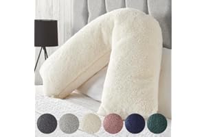 DOWNLAND BEDDING COMPANY DOWNLAND BEDDING Huggleland Teddy V Shape Super Soft Warm And Comfy Supportive Complete Pillow Crafted From 100% Polyester Perfect Snuggling Up Maternity Multiple Colours (Cream)
