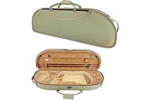 WUQIMUSC Estuche para violín 4/4 de tamaño completo de nailon Oxford caja ligera correas de hombro ajustables bolsa de violín de viaje (verde guisante)