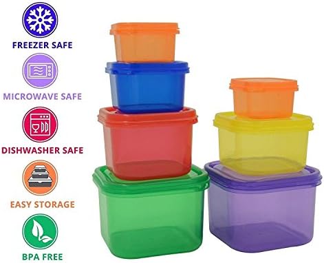 NITAAR 7 PIECE PORTION CONTROL CONTAINER SET - Portion control containers for weight loss - Portion control kit for diet meal preparation - Simple color-coded no-measuring system for healthy living