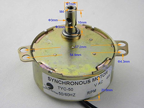 Synchronmotor TYC-50 AC 220V 0.8-1RPM CW/CCW Drehmoment 10Kg.cm 4W Power - 4