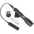 SBGJMY M600C Tactical Torch Flashlight 600 Lumen with Pressure Pad and Tail Button Switch Torch for 20mm Picatinny Rail System (Black)