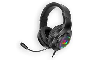 Redragon Hylas H260 RGB Gaming Headphones - Gaming Headphones with Stereo Sound - Large Earpads - Compatibility Xbox One, Nintendo Switch, PS4/5, Mac, PC or Laptop