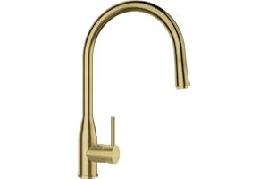 Schock 559120WGO Cuisine Kavus en Or Blanc-Robinet Haute Pression en Acier Inoxydable avec douchette Extensible et Jet d'eau Ultra Silencieux