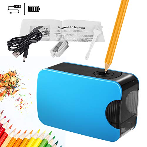 Taille-crayons électrique portable professionnel Autmor - Taille-crayons électrique - Taillage automatique et rapide - Design de sécurité - Petit et durable - Alimentation par batterie et USB