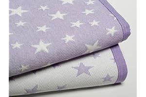 NORA HOME Colcha Verano de Piqué Cama 150 Lila Reversible - Estrellitas. Cubrecama Bouti Capa de Entretiempo