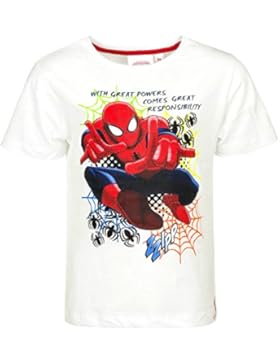 Marvel Spiderman T-Shirt für Kinder, original Lizenzware, weiß, Gr. 98 - 128
