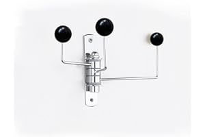 anaan Orbit Percheros de pared con brazo giratorio 3 redondas Ganchos Madera y Metal montado en la pared Colgador Abrigos Para Ropa Bufanda Toalla Toallero Decorativo Diseño (Negro)
