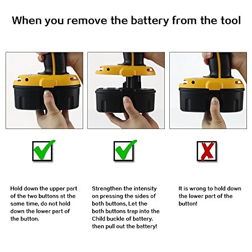 2X Eagglew 18V 3.0 NI-MH Ersatz-Akku Werkzeug Batterie für Dewalt Akku DC9096 DE9039 DE9095 DE9096 DE9098 DE9503 DW9095 DW9096 DW9098 - 6