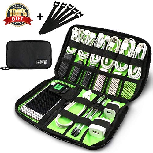 Buluri Cable Organizer Accessori Elettronici Portatili da Viaggio Custodia Digitale per Cavi di Ricarica, Cavi USB, Cavi per cuffie, Dischi Rigidi, Nero