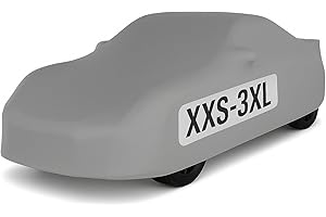 Car-e-Cover© Car Tarpaulin - Indoor Car Cover Perfect Stretch - 180 g/m² Elastic Jersey - Breathable - Contour - Dust Protection - For Garage & Hall - (Silver Grey, S)