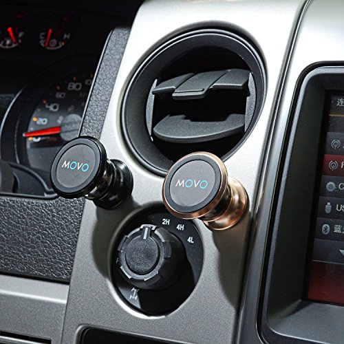 Supporto Magnetico per Smartphone/Tablet Movo MPH-01 con Supporto 3M per Macchina per Cruscotti, Parabrezza o altre superfici piane (confezione da 2 - Nero/Dorato)