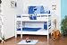Produktbild weißes Stockbett - Buche massiv 90x200 cm, teilbar auf 2 Betten