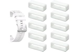 SZXMDKH 10Pcs 20mm Watch Strap Holder Loop, Silicone Watch Band Keeper Retainer Fastener Ring Parts for Smart Watch Band Wristband Replacement