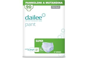 Dailee Pants Super XL - 90x Pannoloni per Anziani a Mutandina - 6 Confezioni da 15 Pannoloni per Adulti Mutanda - Pants Incontinenza Donna e Uomo - Pacco Scorta