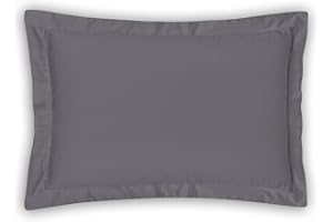 Magano® Luksusowa poszewka na poduszkę 50 x 70 cm, szara, bambus i bawełniana satyna, jakość premium 400 TC, hipoalergiczna i regulująca klimat, obszycie 5 cm, 50 x 70 cm, ciemnoszara