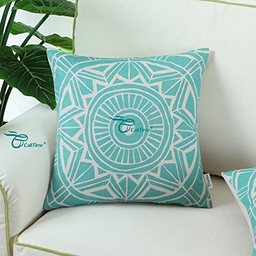 Euphoria CaliTime Kissenbezug Dekokissen Shell Kompass Geometric 45cm X 45cm Türkis - 2