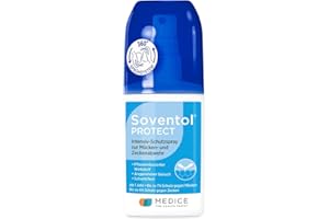 Soventol Protect Mosquito Intensive Protection Spray 100 ml for Mosquito Repellent - Water Resistant - from 1 Year - Well Tolerated - Pleasant Odour