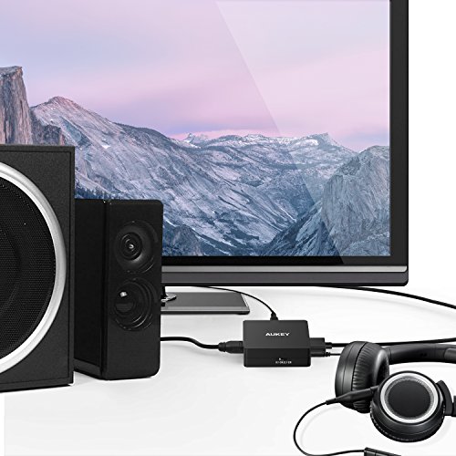 AUKEY HDMI Audio Splitter 4K und 3D HDMI zu HDMI + Toslink / SPDIF + 3, 5mm Stereo Analog HDMI Audio Extractor für Apple TV , Blu-ray Player , Xbox One und mehre Geräte - 4