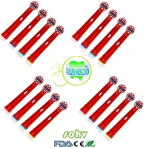 Sohv® Standard Electric Toothbrush Replacement Heads Fits for KIDS for Braun Oral-B EB10-4,16 pcs(4-pack)
