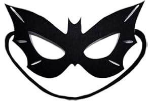 Yapartifa Batgirl Costume Mask - Costume Party Accessory,Black Red Eye Mask Half Face Masks For Halloween Costume Cosplay Raves Party (Full Black)