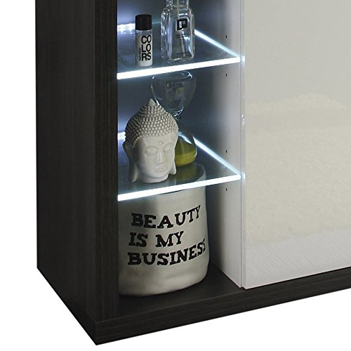 trendteam SR30503 Bad Hänge-Waschbeckenunterschrank weiss melamin, rauchsilber Nachbildung, BxHxT 90x63x36 cm - 4