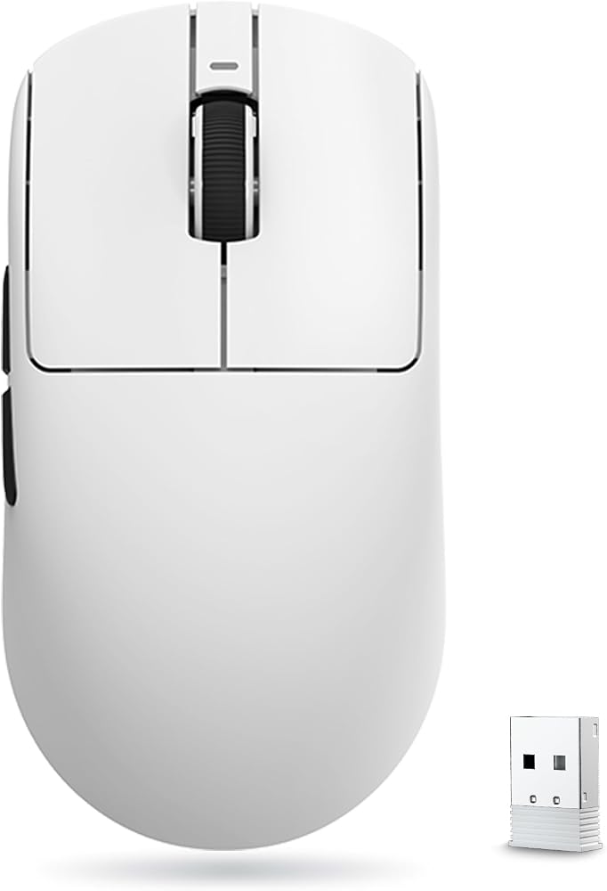 ATK VXE Dragonfly R1 Serisi Kablosuz Oyun Faresi - Ultra Hafif (48-55 g), PixArt PAW3395/3395 SE Sensörü, 26.000'e kadar ayarlanabilir DPI (R1 SE+, Beyaz)