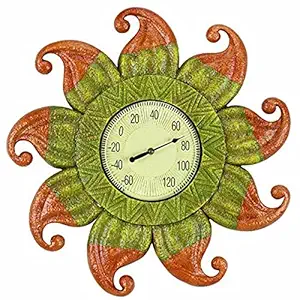 RAM Gameroom Products Outdoor Decor Sun with Clock and Thermometer