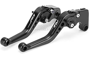N/A GENERIC Brake Clutch Short Levers For YAMAHA YZF-R1 YZF R1 2002 2003 Motorcycle Left Right Handle Leavers Adjustable 1 Pair (Black)
