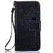 Produktbild iPhone 5 5S 5G Hülle, iPhone SE Hülle, Anlike Löwenzahn und Liebhaber für [iPhone 5 5S 5G / iPhone SE] Handyhülle, Schutzhülle / Ledertasche / Tasche / Case / Cover / Flip Brieftasche Bookstyle Kartenfach Standfunktion Handytasche mit Abnehmbar Handy Lanyard - schwarz