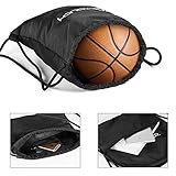 🏀 Gran capacidad de almacenamiento: capacidad grande - 42 cm x 39 cm, que ofrece un amplio espacio de almacenamiento para llevar calzado deportivo, bebidas, ropa deportiva, paraguas, libros, ropa, etc. Esta mochila también es liviana y fácil de plegar Cuando no lo estés usando.